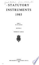 Statutory Instruments 1985